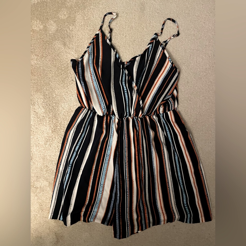 Shein multicolor striped romper size L
